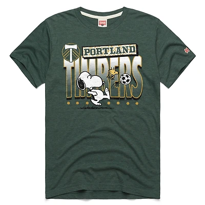 Unisex Homage Forest Green Portland Timbers MLS x Peanuts Snoopy Graphic Tri-Blend T-Shirt