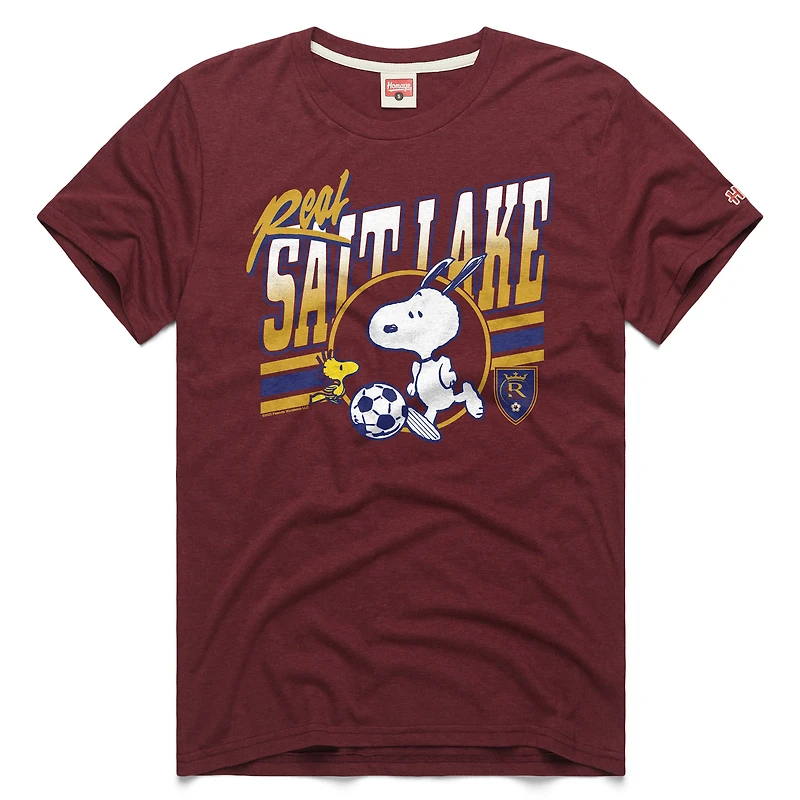 Unisex Homage  Wine Real Salt Lake MLS x Peanuts Snoopy Graphic Tri-Blend T-Shirt
