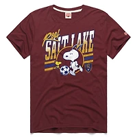 Unisex Homage  Wine Real Salt Lake MLS x Peanuts Snoopy Graphic Tri-Blend T-Shirt