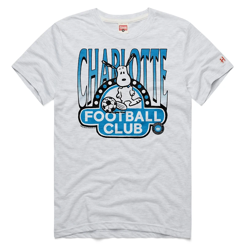Unisex Homage Gray Charlotte FC MLS x Peanuts Snoopy Graphic Tri-Blend T-Shirt