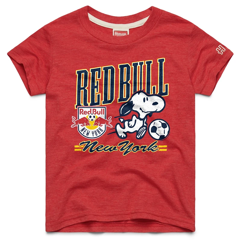 Youth Homage  Red New York Red Bulls MLS x Peanuts Snoopy Graphic Tri-Blend T-Shirt