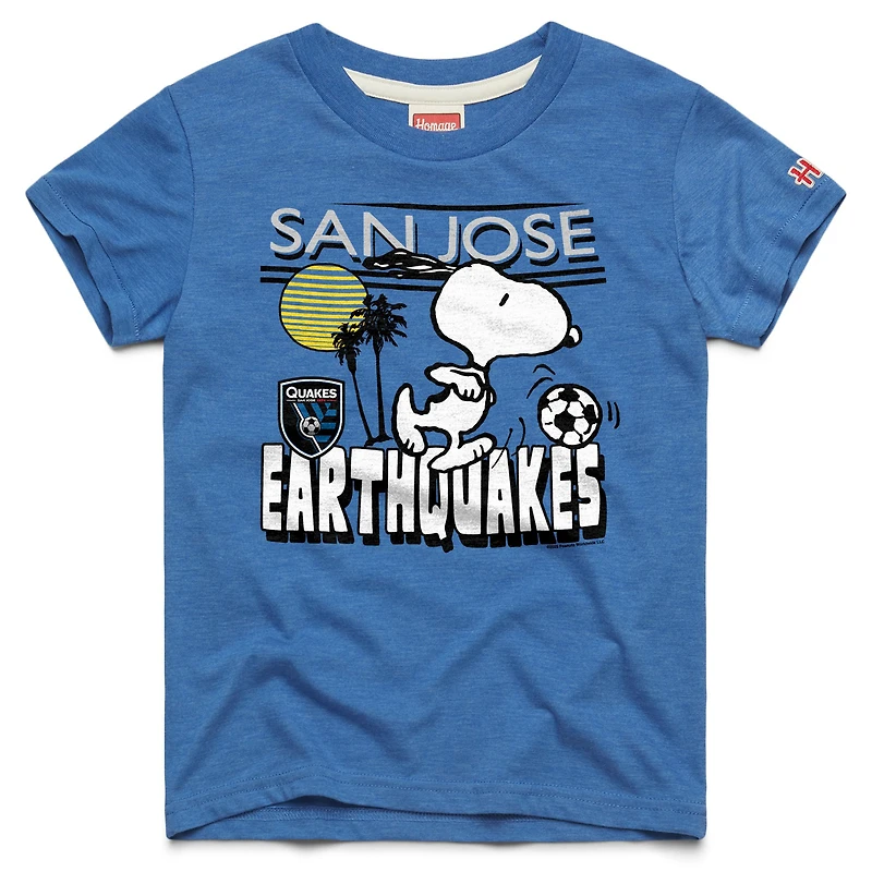 Youth Homage  Blue San Jose Earthquakes MLS x Peanuts Snoopy Graphic Tri-Blend T-Shirt