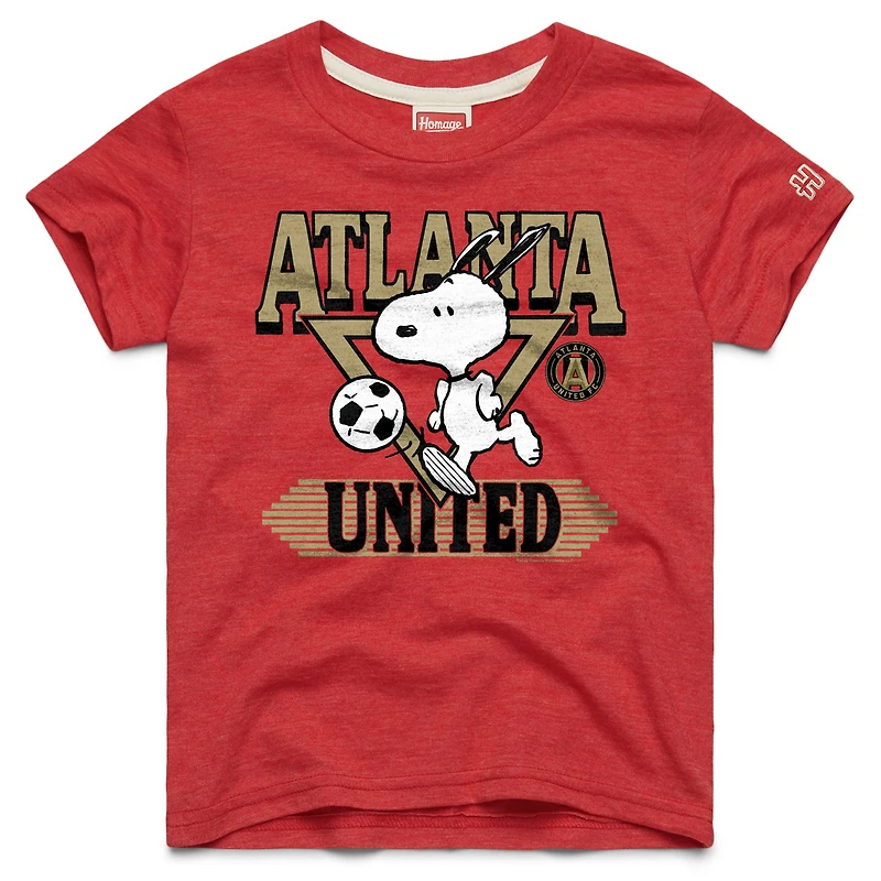 Youth Homage Red Atlanta United FC MLS x Peanuts Snoopy Graphic Tri-Blend T-Shirt