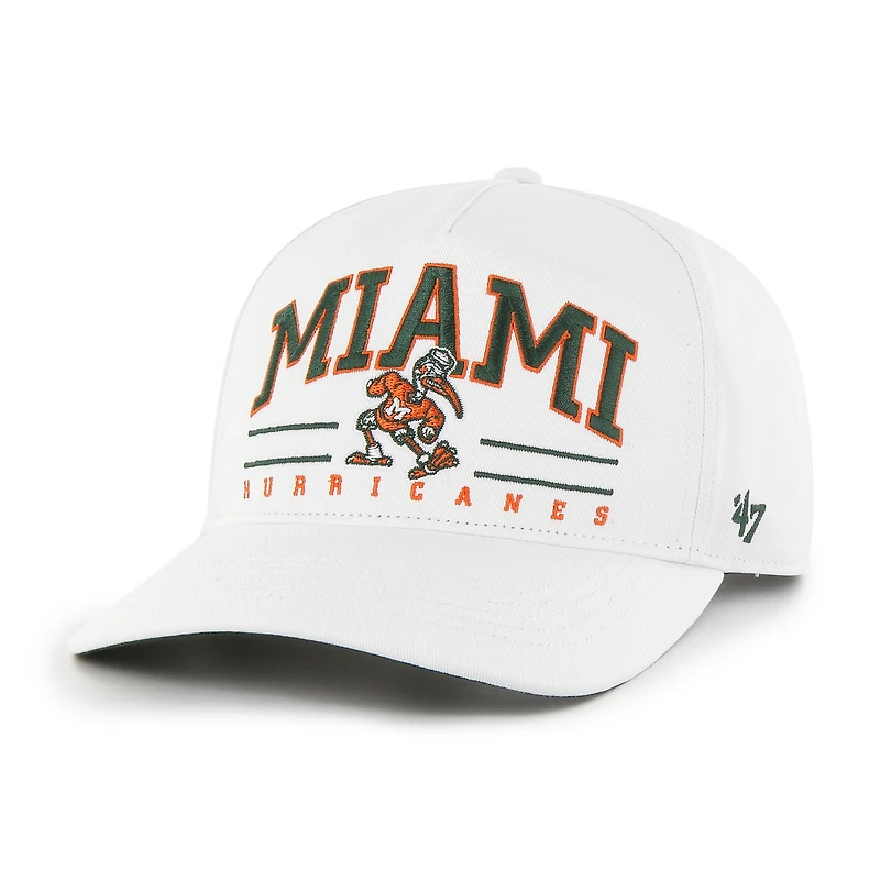Men's '47  White Miami Hurricanes Roscoe Hitch Adjustable Hat
