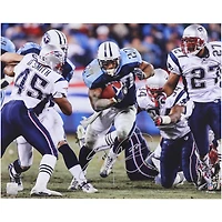 Eddie George Tennessee Titans Autographed 16" x 20" Run vs. New England Patriots Photograph