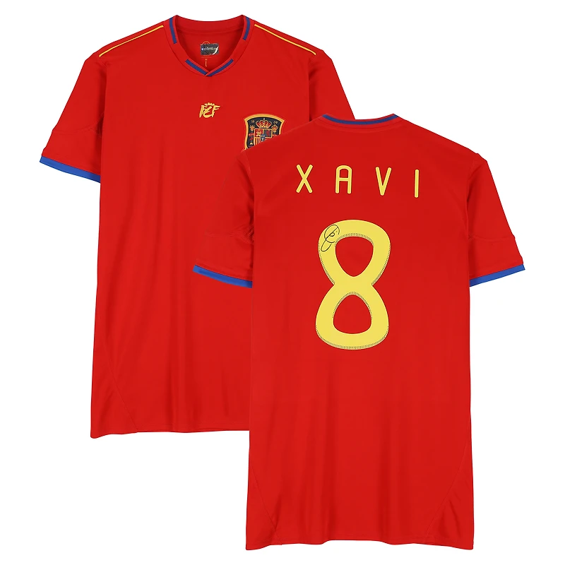 Xavi Spain National Team Autographed 2010 Red Home adidas Jersey - Icons