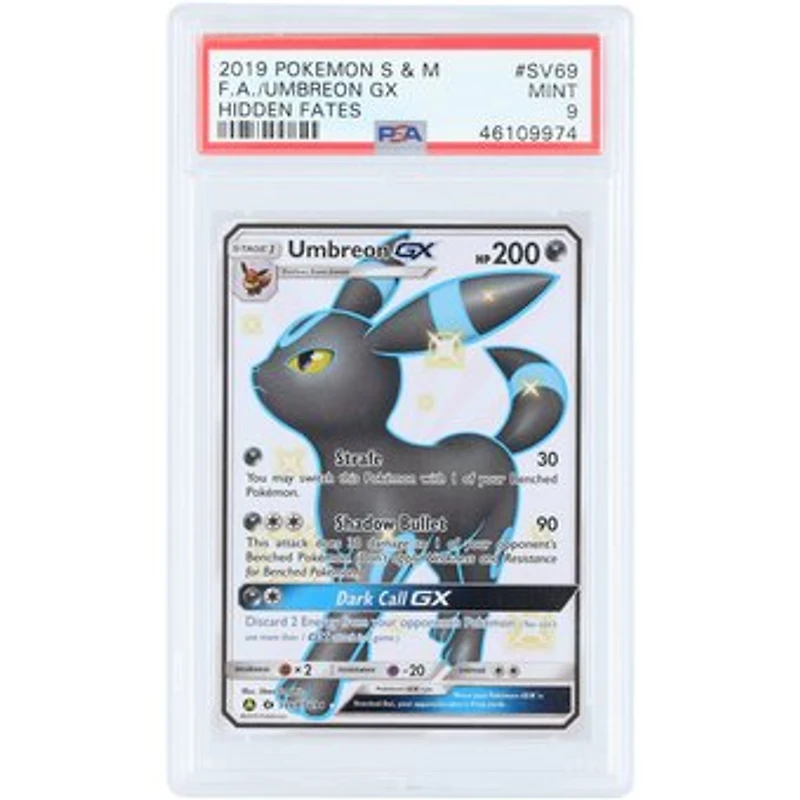 Umbreon GX 2019 Pokemon Sun & Moon Hidden Fates Full Art #SV69 PSA Authenticated 9 Card