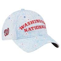 Women's New Era  Light Blue Washington Nationals Daisy All Over 9TWENTY Adjustable Hat