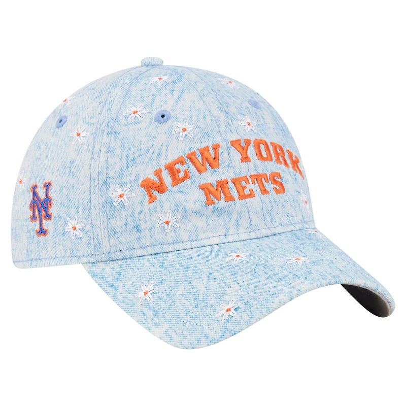 Women's New Era Light Blue New York Mets Daisy All Over 9TWENTY Adjustable Hat