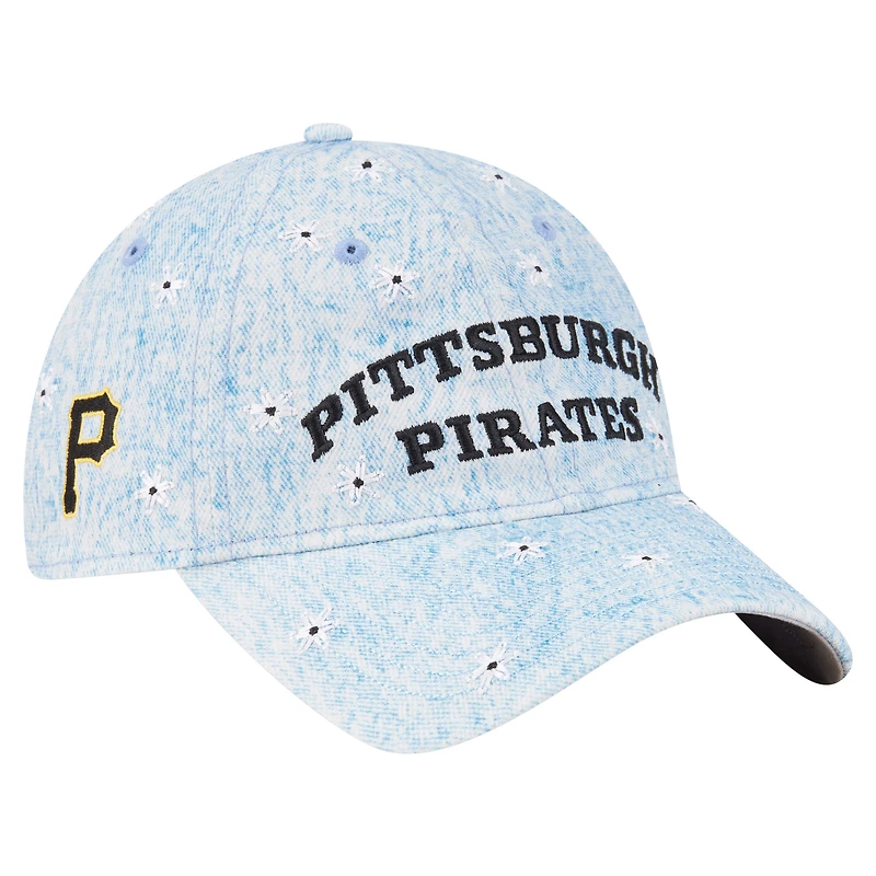 Women's New Era Light Blue Pittsburgh Pirates Daisy All Over 9TWENTY Adjustable Hat