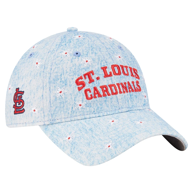 Women's New Era Light Blue St. Louis Cardinals Daisy All Over 9TWENTY Adjustable Hat
