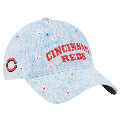Women's New Era  Light Blue Cincinnati Reds Daisy All Over 9TWENTY Adjustable Hat