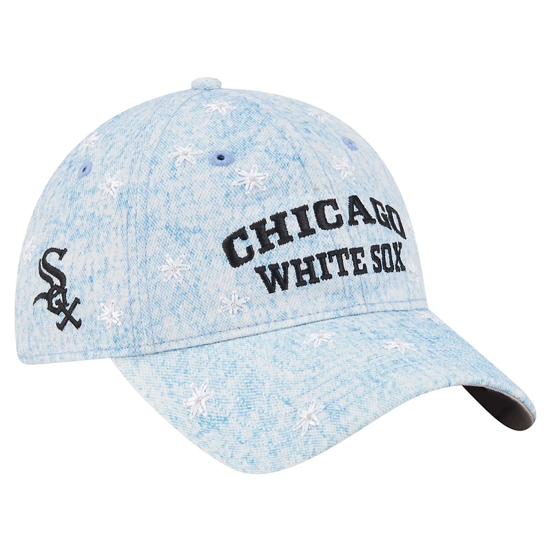 Women's New Era Light Blue Chicago White Sox Daisy All Over 9TWENTY Adjustable Hat