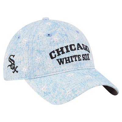 Women's New Era Light Blue Chicago White Sox Daisy All Over 9TWENTY Adjustable Hat