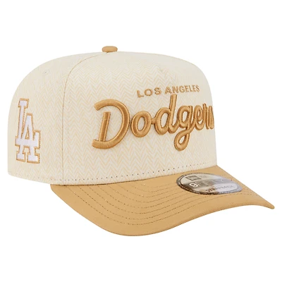 Men's New Era Cream Los Angeles Dodgers Herringbone 9FIFTY A-Frame Snapback Hat