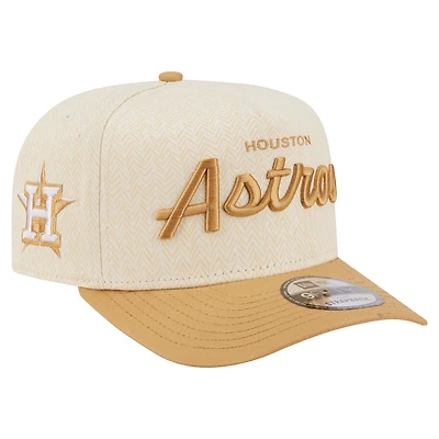 Men's New Era Cream Houston Astros Herringbone 9FIFTY A-Frame Snapback Hat