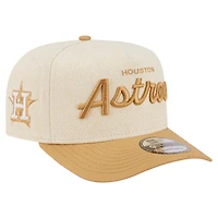 Men's New Era  Cream Houston Astros Herringbone 9FIFTY A-Frame Snapback Hat