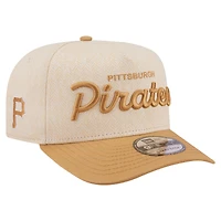 Men's New Era  Cream Pittsburgh Pirates Herringbone 9FIFTY A-Frame Snapback Hat