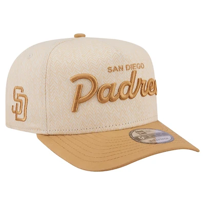 Men's New Era Cream San Diego Padres Herringbone 9FIFTY A-Frame Snapback Hat