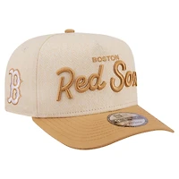Men's New Era  Cream Boston Red Sox Herringbone 9FIFTY A-Frame Snapback Hat