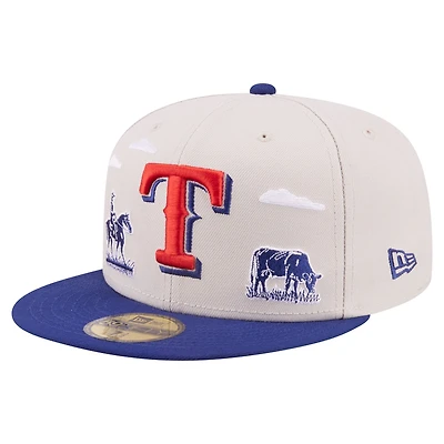 Men's New Era  Khaki Texas Rangers City Icon 59FIFTY Fitted Hat