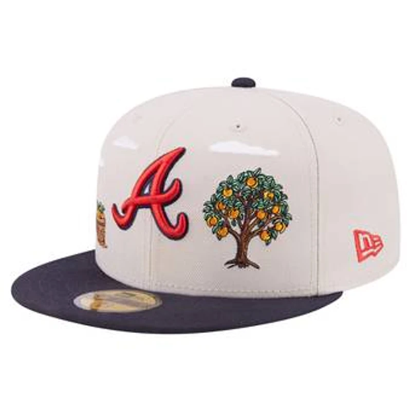 Men's New Era  Khaki Atlanta Braves City Icon 59FIFTY Fitted Hat