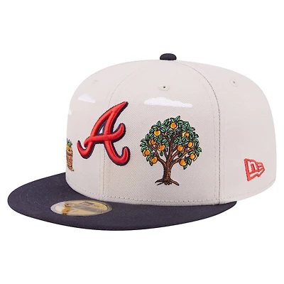 Men's New Era Khaki Atlanta Braves City Icon 59FIFTY Fitted Hat