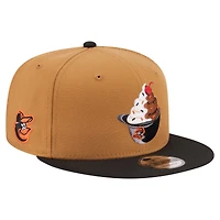 Men's New Era Khaki/Black Baltimore Orioles Ice Cream 9FIFTY Snapback Hat