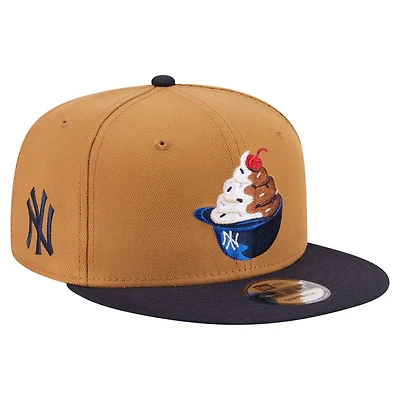 Men's New Era Khaki/Navy New York Yankees Ice Cream 9FIFTY Snapback Hat