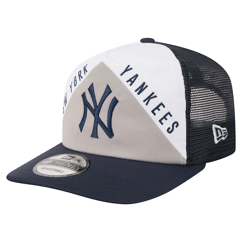 Men's New Era White/Navy New York Yankees Retro Cut 19TWENTY Adjustable Trucker Hat