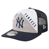 Men's New Era White/Navy New York Yankees Retro Cut 19TWENTY Adjustable Trucker Hat