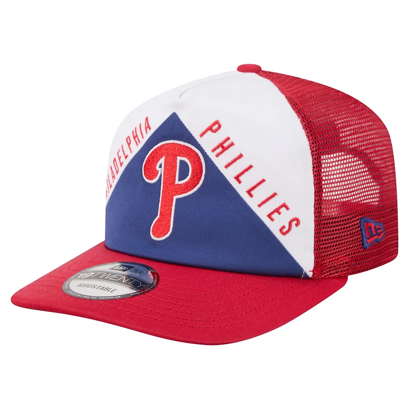 Men's New Era White/Red Philadelphia Phillies Retro Cut 19TWENTY Adjustable Trucker Hat