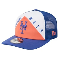 Men's New Era White/Royal New York Mets Retro Cut 19TWENTY Adjustable Trucker Hat