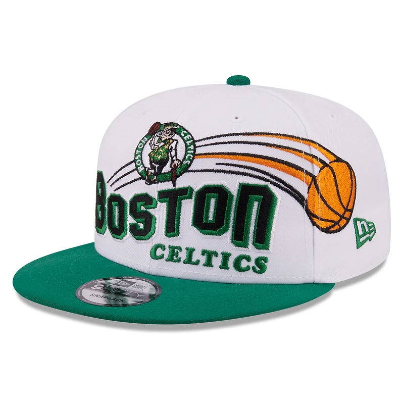 Men's New Era White/Kelly Green Boston Celtics Retro Swoop 9FIFTY Snapback Hat