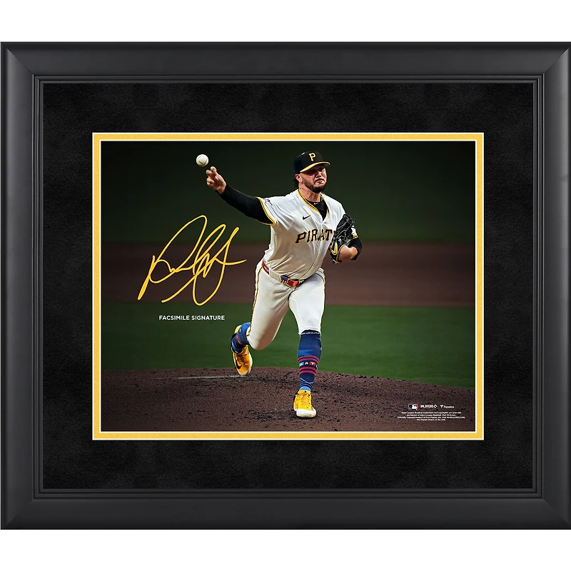 Paul Skenes Pittsburgh Pirates Facsimile Signature Framed 11" x 14" Spotlight Photograph