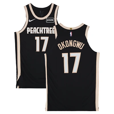 Onyeka Okongwu Atlanta Hawks Game-Used #17 Black Nike City Edition Jersey vs. Los Angeles Clippers on December 3, 2025 - Size 50+4