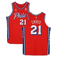 Joel Embiid Philadelphia 76ers Player-Issued #21 Red Nike Jersey from the 2023-24 NBA Season - Size 54+4