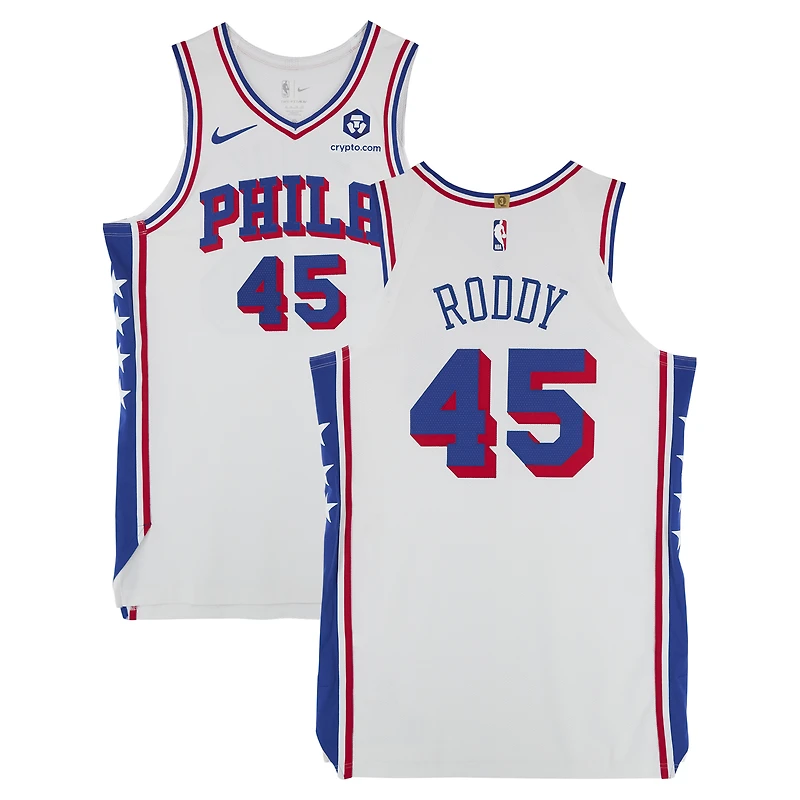 David Roddy Philadelphia 76ers Player-Issued #45 White Nike Jersey from the 2024-25 NBA Season - Size 50+4