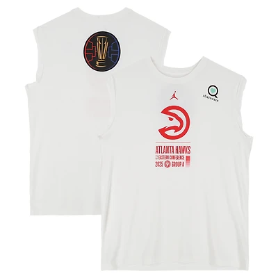 Atlanta Hawks Team-Issued White Jordan Brand NBA Cup Sleeveless Shirt from the 2025-26 NBA Season - Size XLT