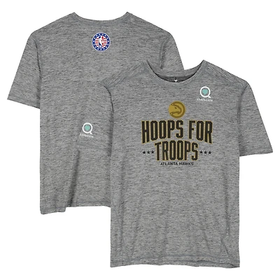 Atlanta Hawks Team-Issued Gray "Hoops For Troops" T-Shirt from the 2025-26 NBA Season - Size 2XL