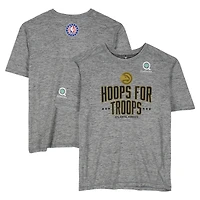 Atlanta Hawks Team-Issued Gray "Hoops For Troops" T-Shirt from the 2025-26 NBA Season - Size 2XL