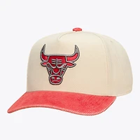 Unisex Mitchell & Ness Cream/Red Chicago Bulls Faded Pro Snapback Hat