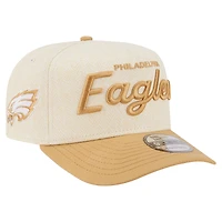 Men's New Era  Cream Philadelphia Eagles Herringbone 9FIFTY A-Frame Snapback Hat