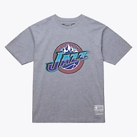 Unisex Mitchell & Ness  Heather Gray Utah Jazz Hardwood Classics Arch T-Shirt