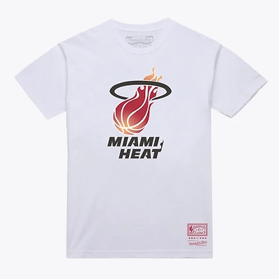 Unisex Mitchell & Ness  White Miami Heat Hardwood Classics Arch T-Shirt