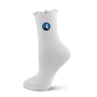 Women's PRO Compression  White Minnesota Timberwolves Logo Lettuce Hem Quarter Socks