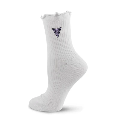 Women's PRO Compression  White Golden State Valkyries Logo Lettuce Hem Quarter Socks