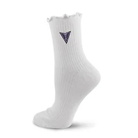 Women's PRO Compression  White Golden State Valkyries Logo Lettuce Hem Quarter Socks