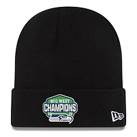Men's New Era Black Seattle Seahawks 2025 NFC West Division Champions Cuffed Knit Hat