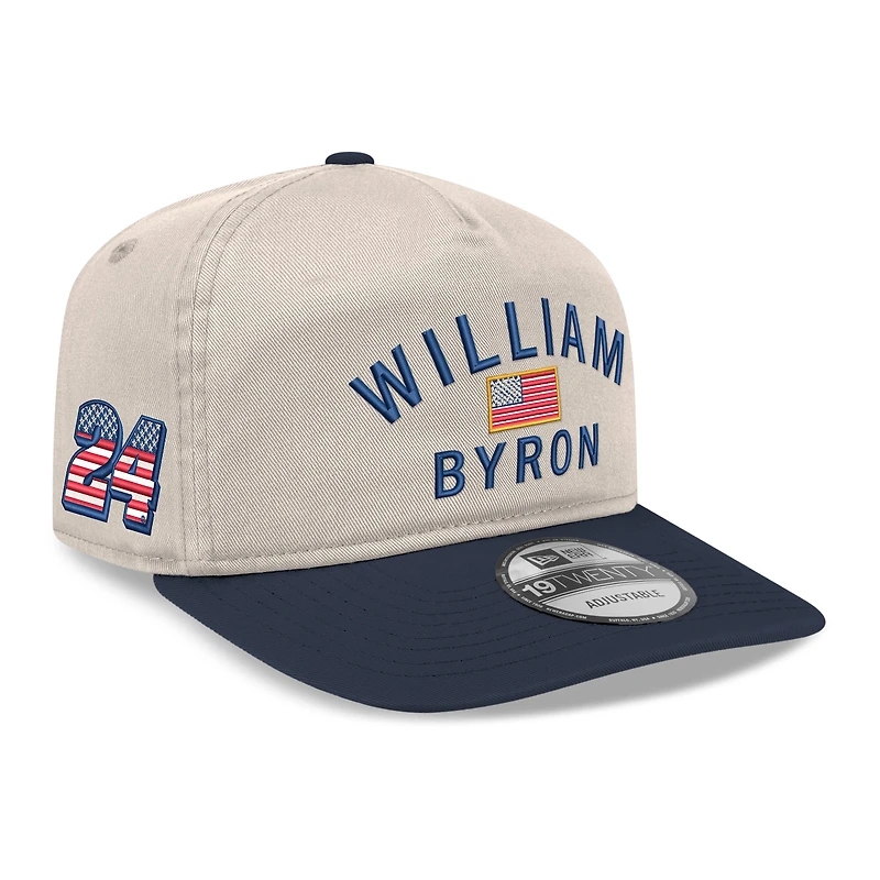 Men's New Era  Khaki/Navy William Byron Flag 19TWENTY Adjustable Hat